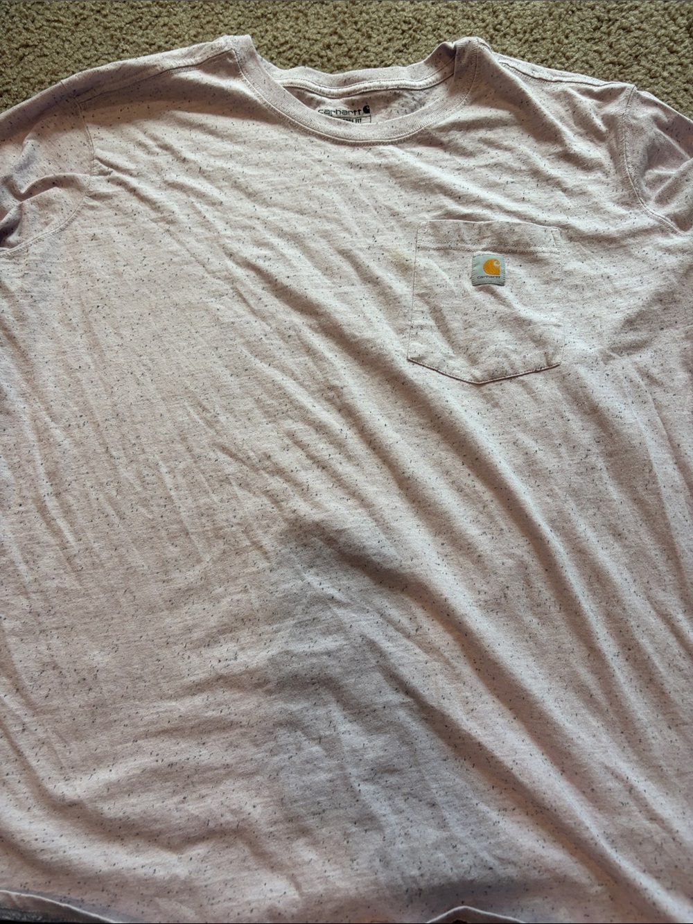 B69 Carhartt Womens Light Pink Speckled Pocket Tee 3x